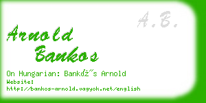 arnold bankos business card